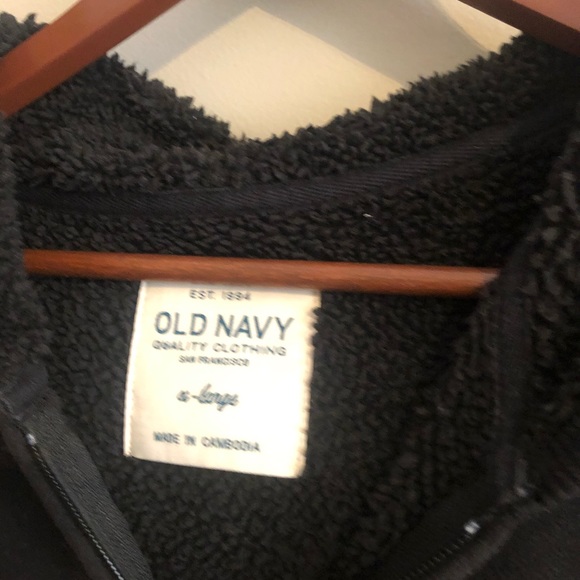 Old Navy Black fleece hoodie Size XL - Picture 5 of 6